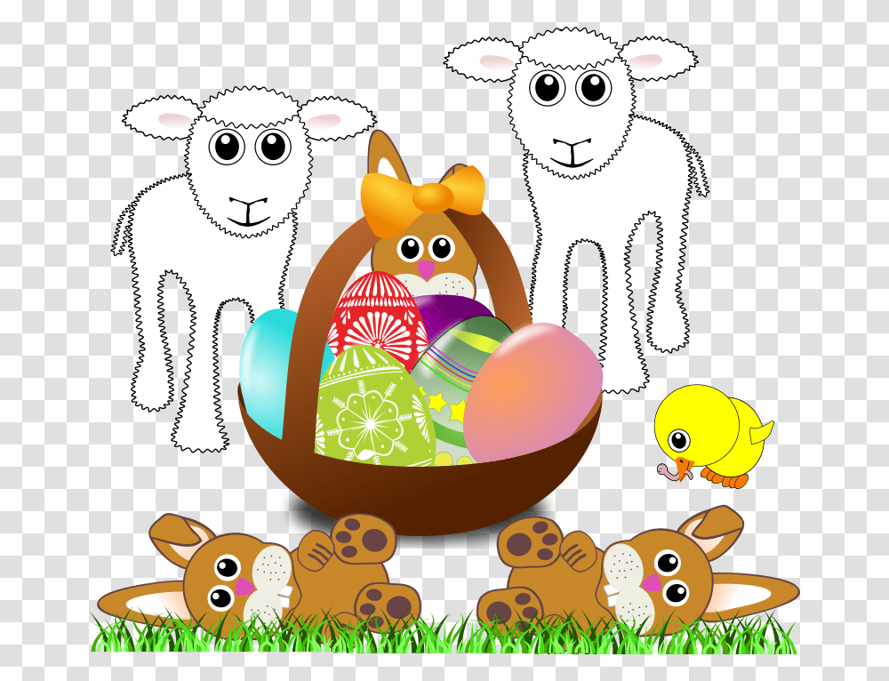 Sheep 004 Cartoon Easter Eggs, Animals, Mammal, Food Transparent Png