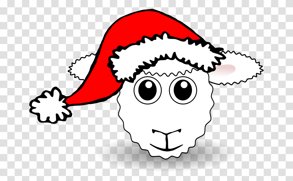 Sheep 01 Face Cartoon With Santa Hat, Animals, Person, Human Transparent Png