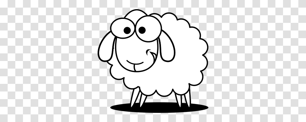 Sheep Animals, Stencil, Silhouette Transparent Png