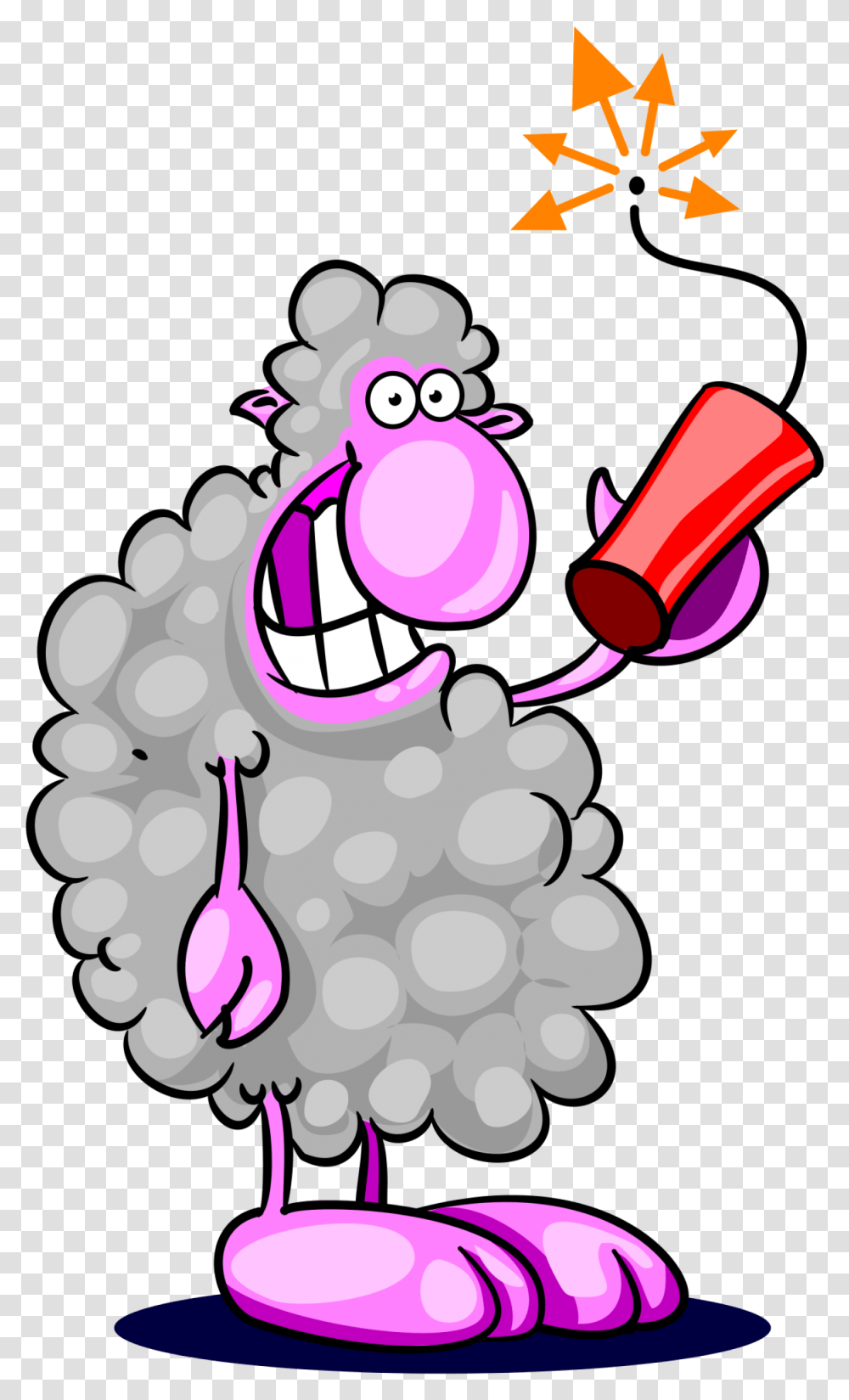 Sheep Bad Svg Clip Arts Sheep With Dynamite, Doodle, Drawing, Performer Transparent Png