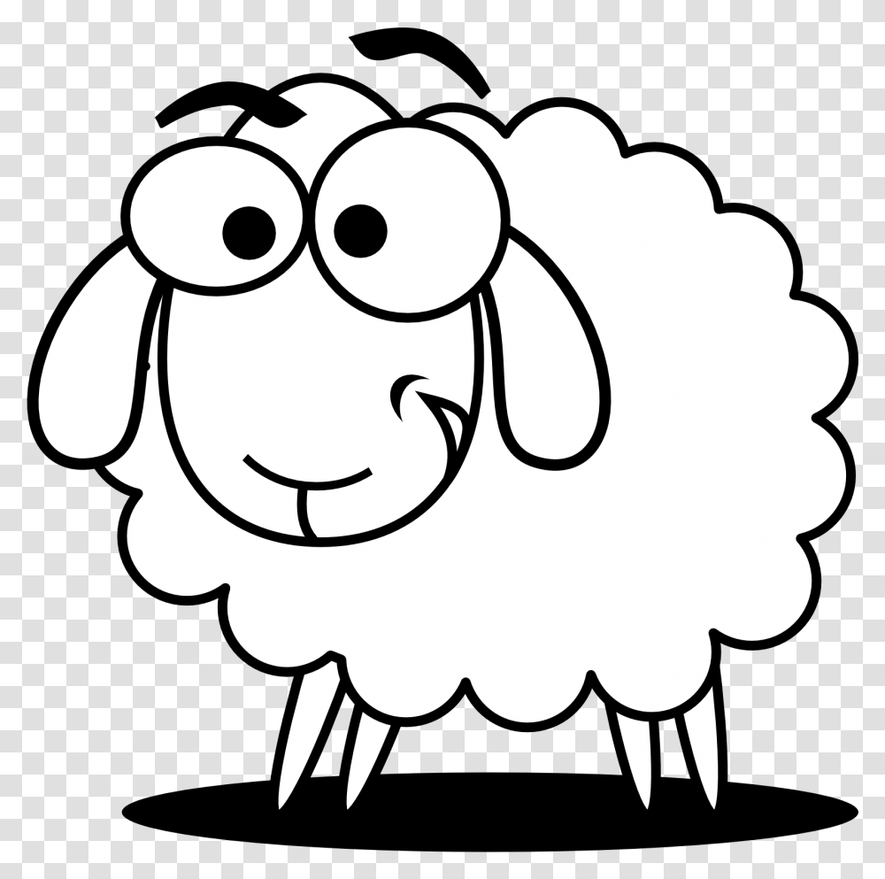 Sheep Black And White, Stencil, Bag, Pillow, Cushion Transparent Png