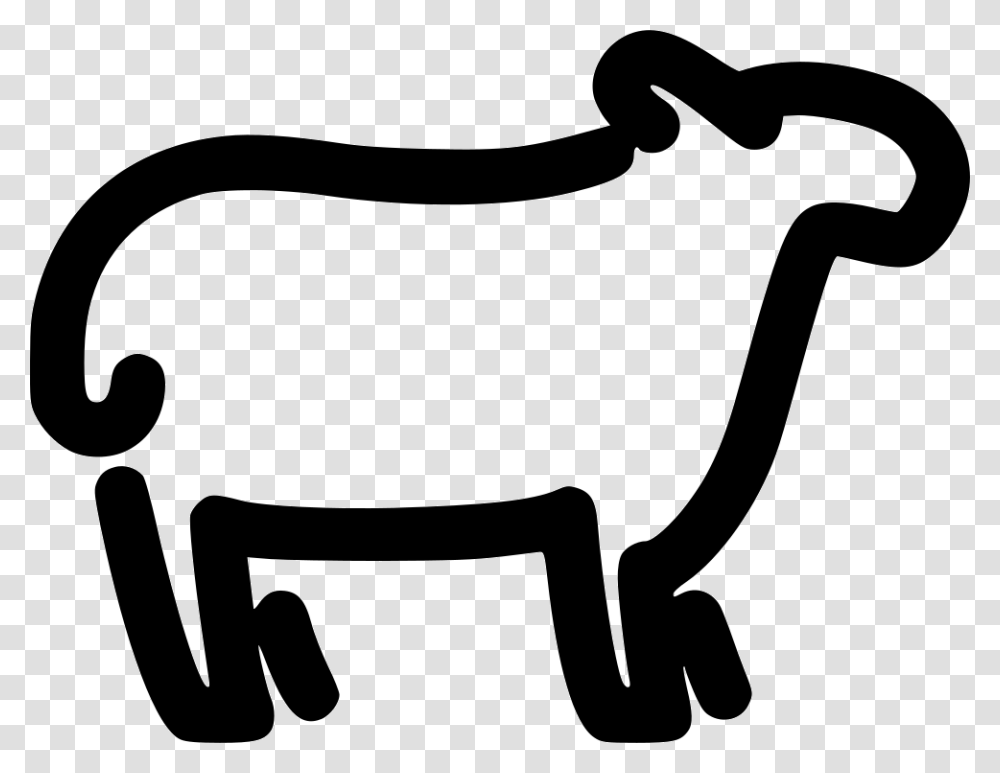 Sheep, Bull, Mammal, Animal, Stencil Transparent Png