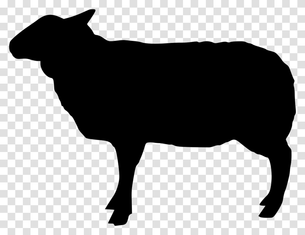Sheep Cow Black, Silhouette, Bull, Mammal, Animal Transparent Png