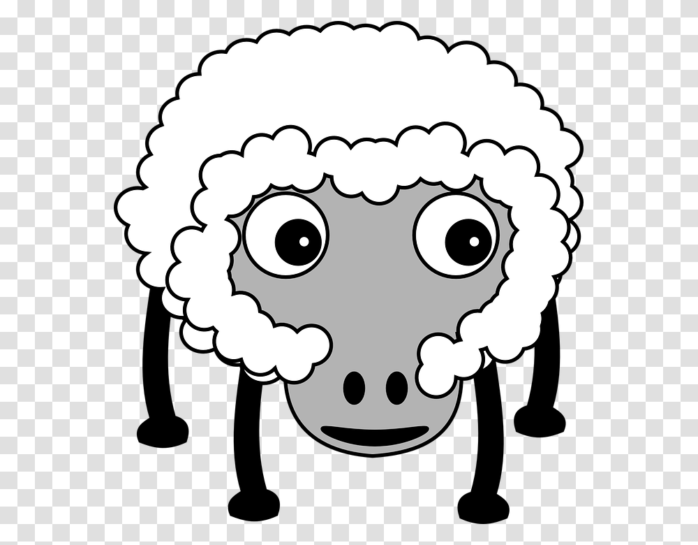 Sheep Fluffy Farm Farm Animal White Funny Cartoon Wierd Looking Iphone, Stencil Transparent Png