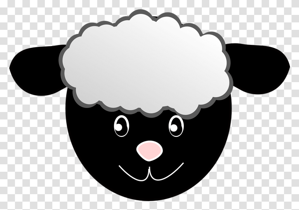 Sheep Head Happy Free Vector Graphic On Pixabay Black Sheep Face Clipart, Logo, Symbol, Trademark, Food Transparent Png