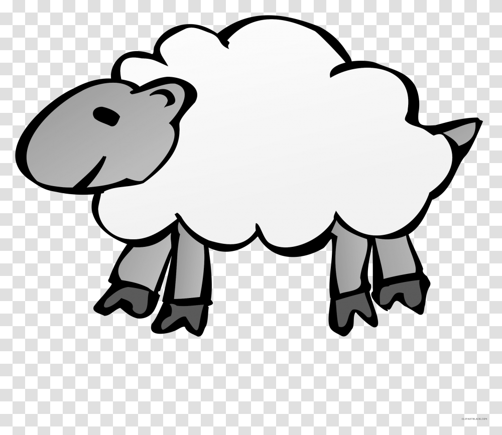 Sheep High Quality Animal Free Black White Clipart Sheep Cartoon No Background, Stencil, Silhouette, Lamp Transparent Png