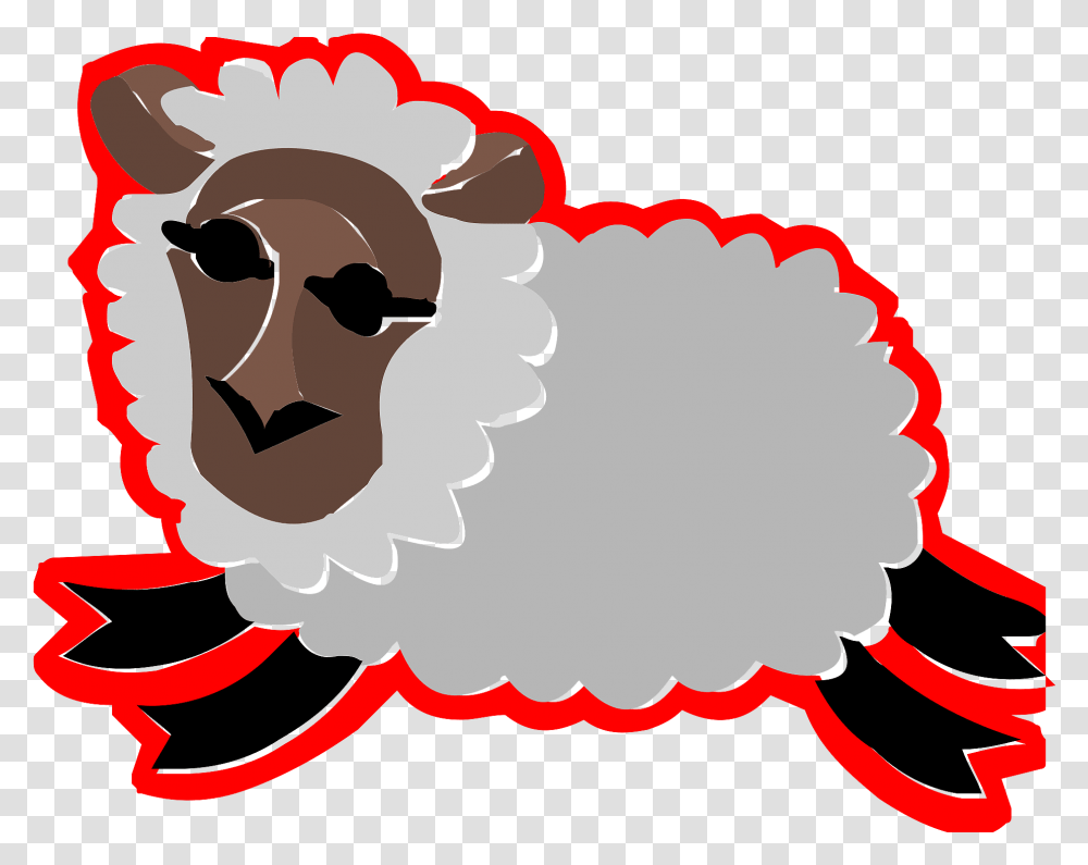 Sheep Icon With A Red Outline Clipart Language, Outdoors, Nature, Label, Text Transparent Png