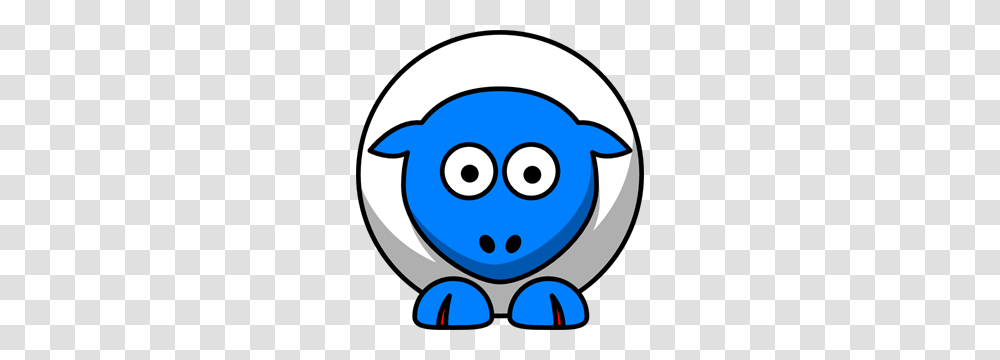 Sheep Looking Straight White With Bright Blue Face And Red Nails, Animal, Outer Space, Astronomy, Universe Transparent Png
