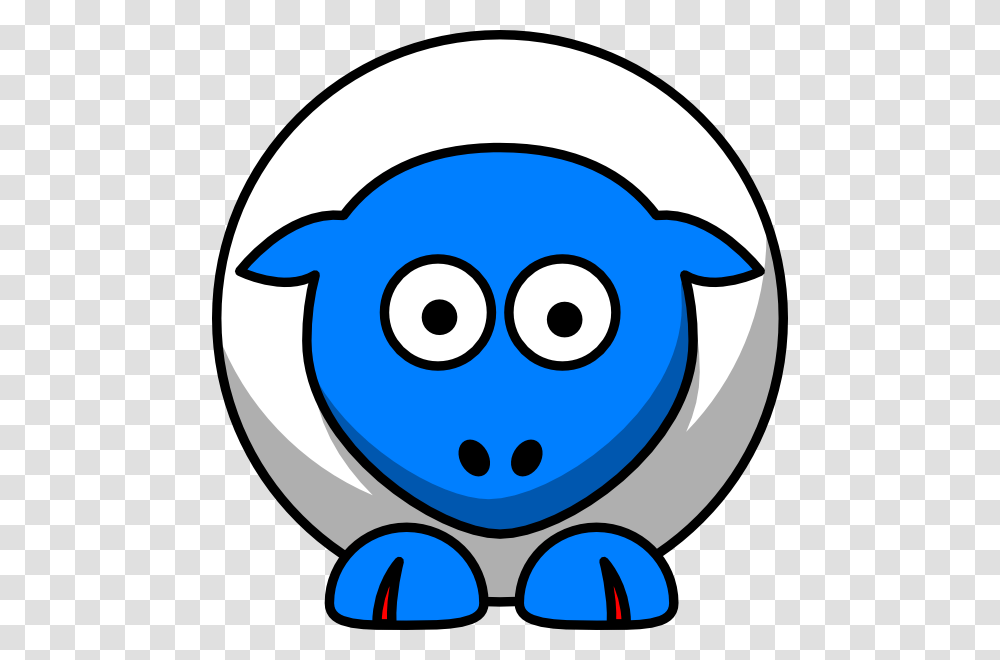 Sheep Looking Straight White With Bright Blue Face Fat Cartoon Sheep, Animal Transparent Png