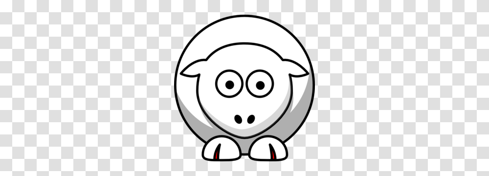 Sheep Looking Straight White With Red Toenails Clip Art, Stencil, Drawing, Doodle Transparent Png