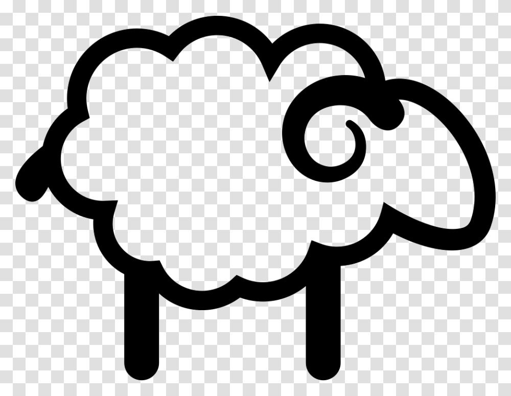 Sheep With Curly Wool Sheep Icons, Stencil, Silhouette Transparent Png