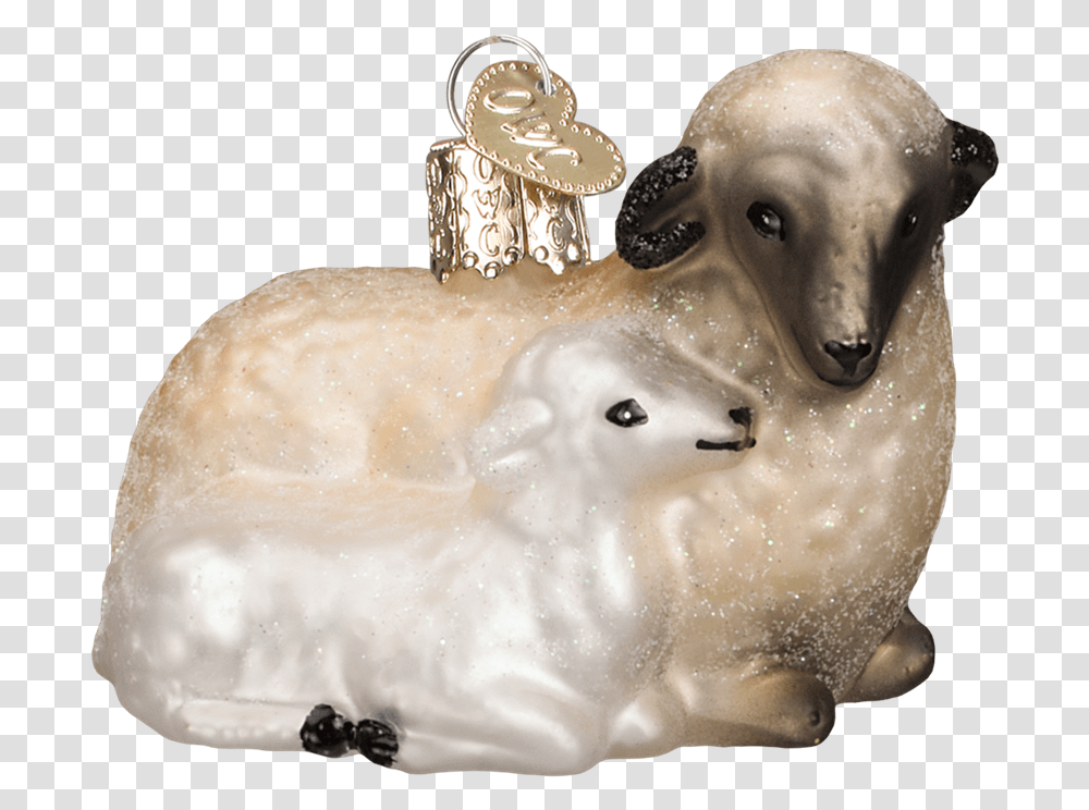 Sheep With Lamb Old World Ornament, Wildlife, Animal, Mammal, Polar Bear Transparent Png