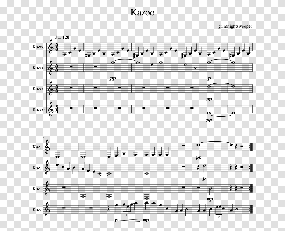 Sheet Music For Kazoo, Gray, World Of Warcraft Transparent Png