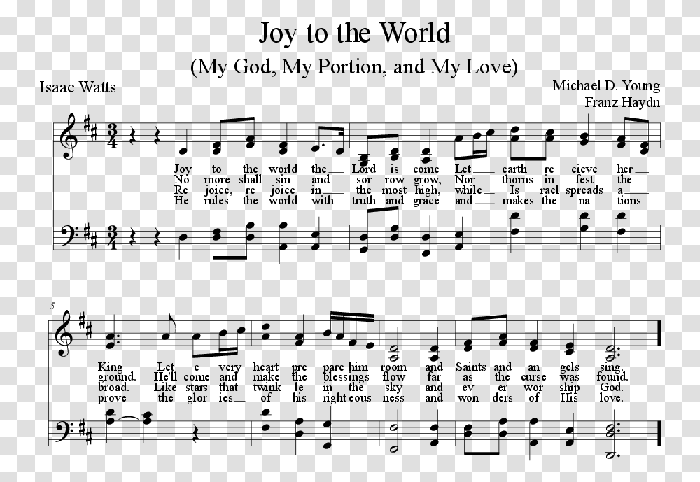 Sheet Music Picture Joy To The World Satb Sheet Music Pdf, Gray, World Of Warcraft Transparent Png