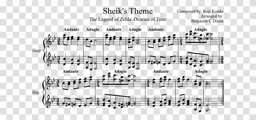 Sheik S Theme Within Temptation Mother Earth Sheet Music, Gray, World Of Warcraft Transparent Png