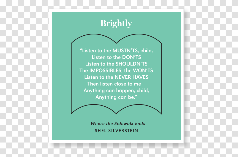 Shel Silverstein Children's Books Quotes, Poster, Advertisement, Flyer, Paper Transparent Png