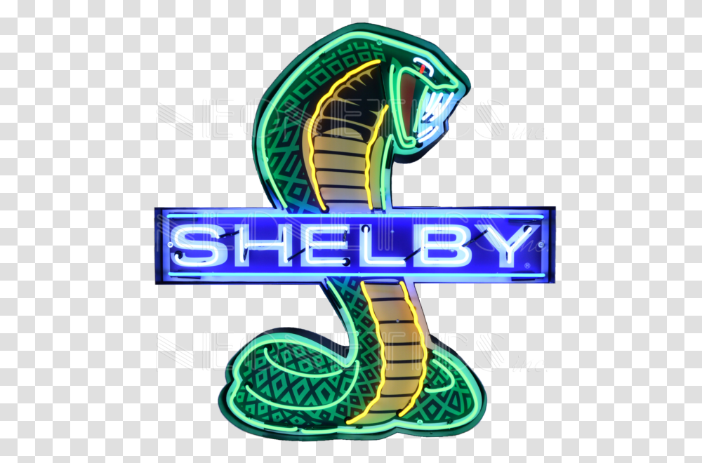 Shelby Cobra Neon Sign In Shaped Steel Can Neon Warehouse, Light, Snake, Reptile Transparent Png