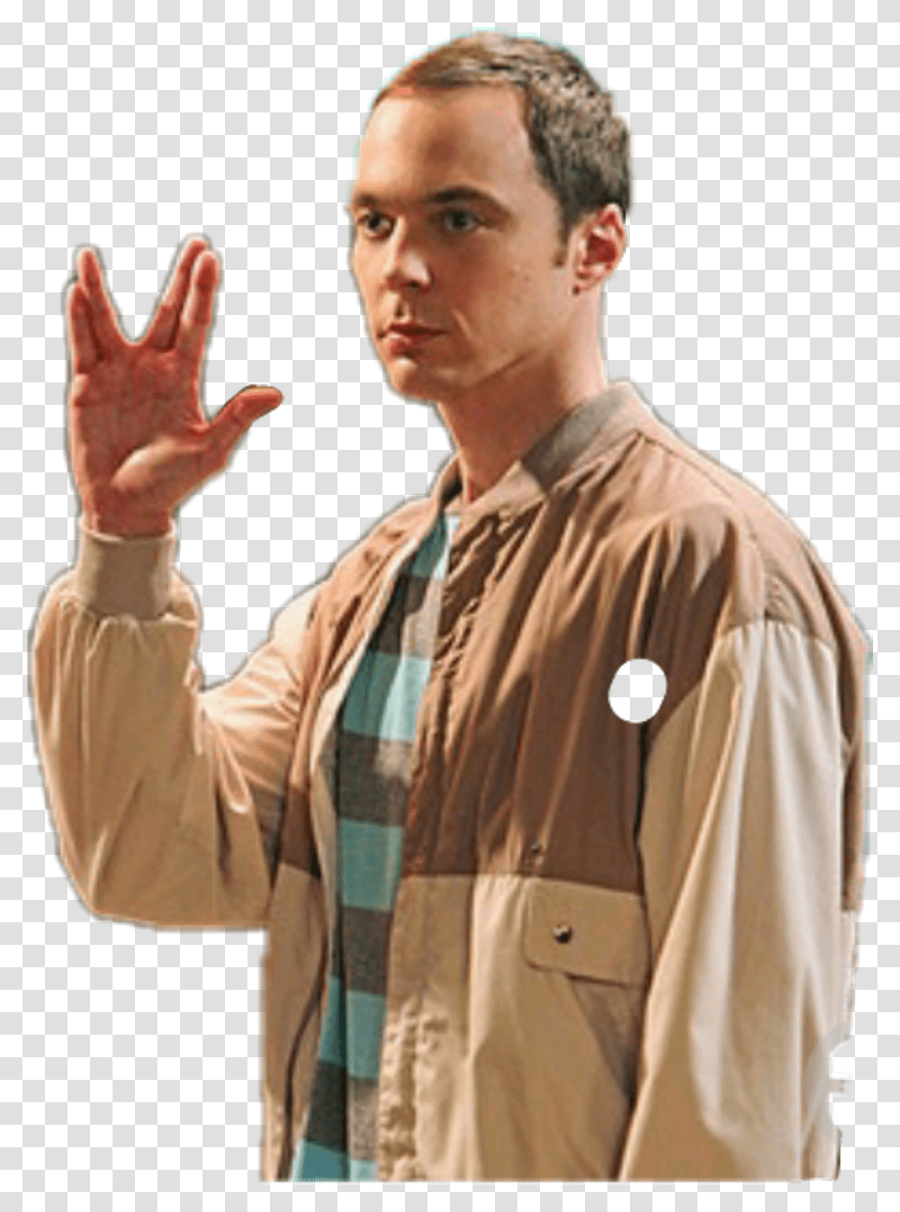 Sheldon Cooper Download Live Long And Prosper Sheldon, Shirt, Person, Hand Transparent Png