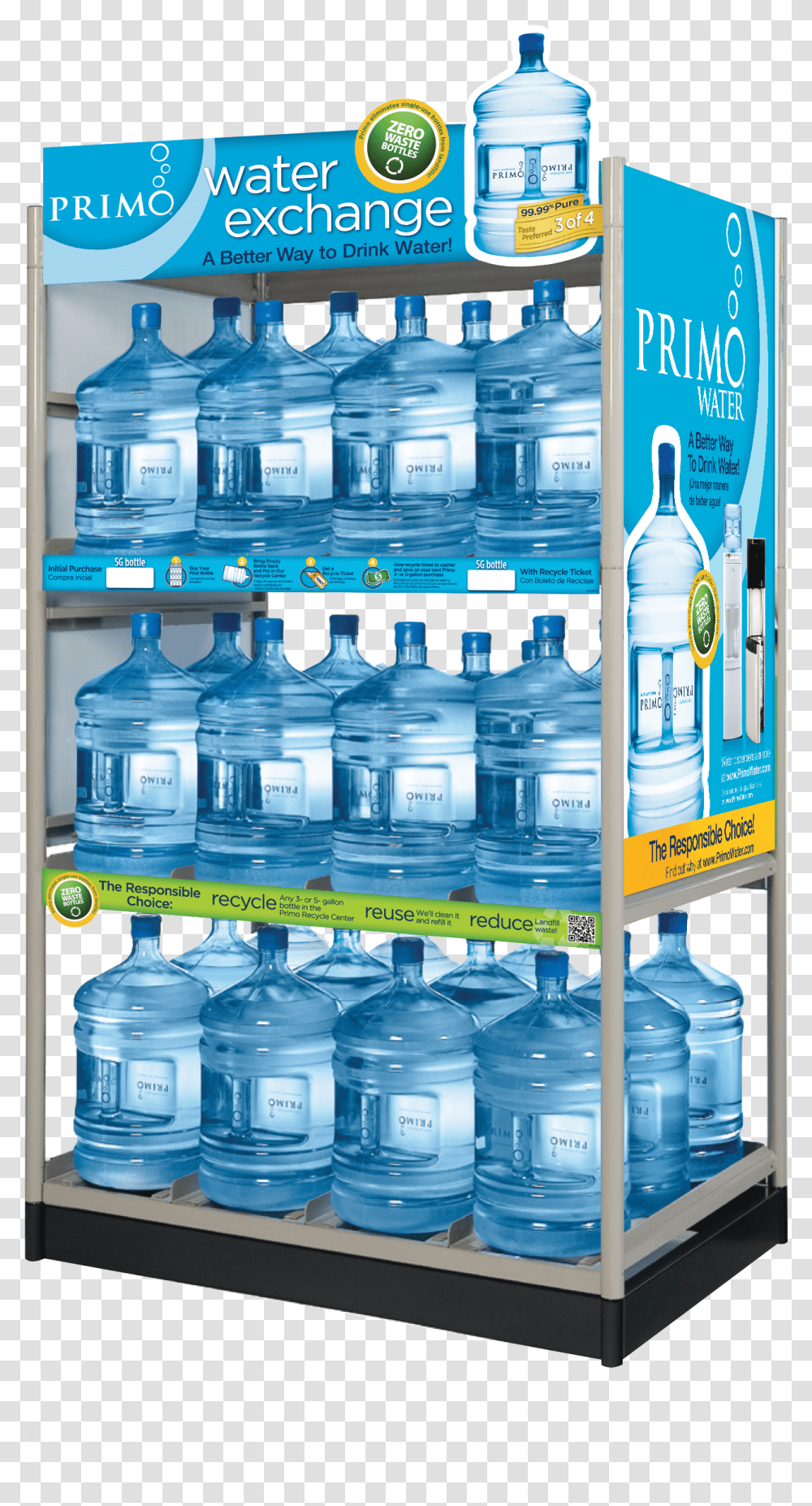 Shelf, Bottle, Water Bottle, Mineral Water, Beverage Transparent Png