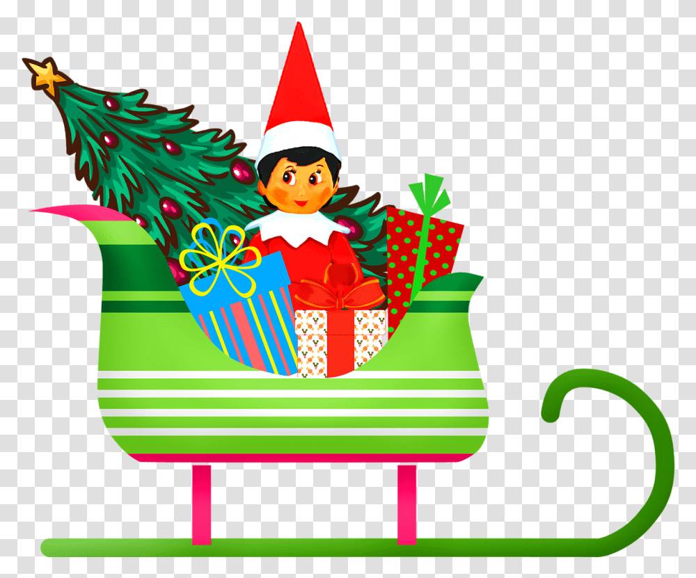 Shelf Christmas Elf Sleigh Elf On The Shelf Clipart, Clothing, Apparel, Performer, Hat Transparent Png