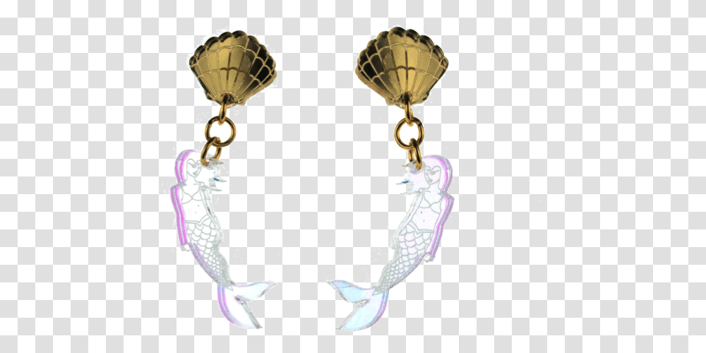Shell And Mermaid Dangle Earrings Earrings, Accessories, Accessory, Animal, Pendant Transparent Png