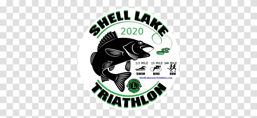 Shell Lake Lions Sprint Triathlon Fishes, Label, Text, Sticker, Logo Transparent Png