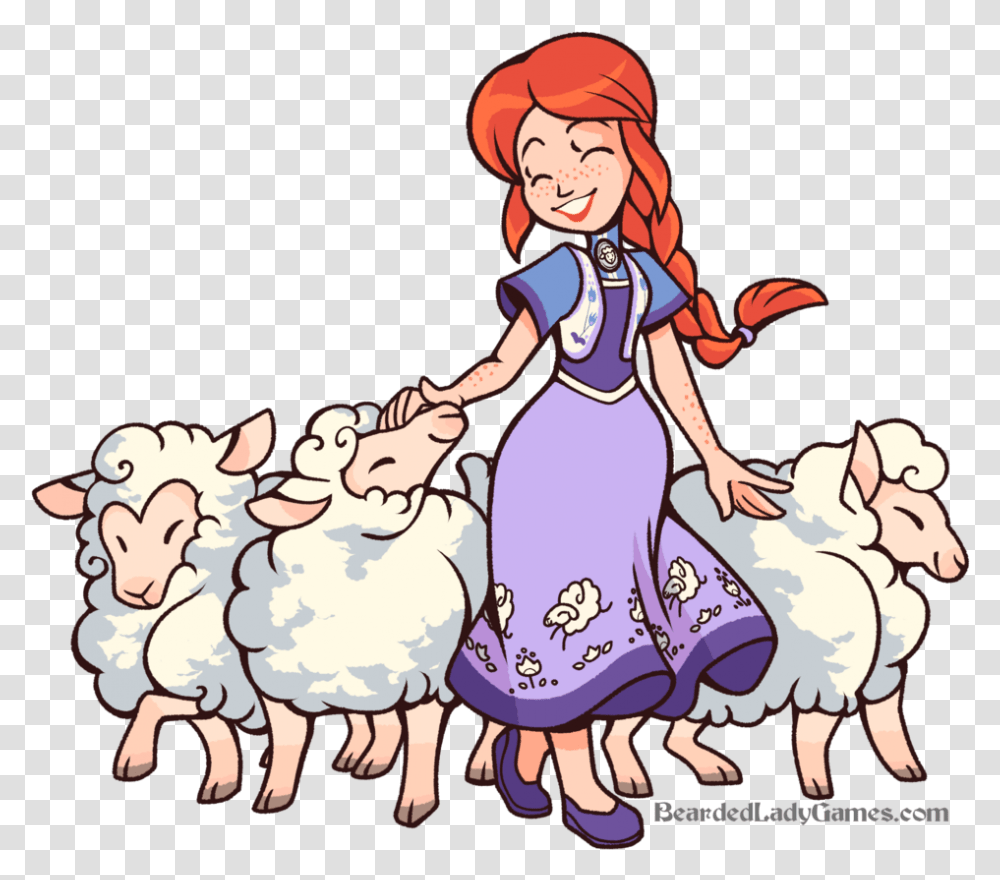Shepherd Girl And Sheep, Person, Female, Dress Transparent Png