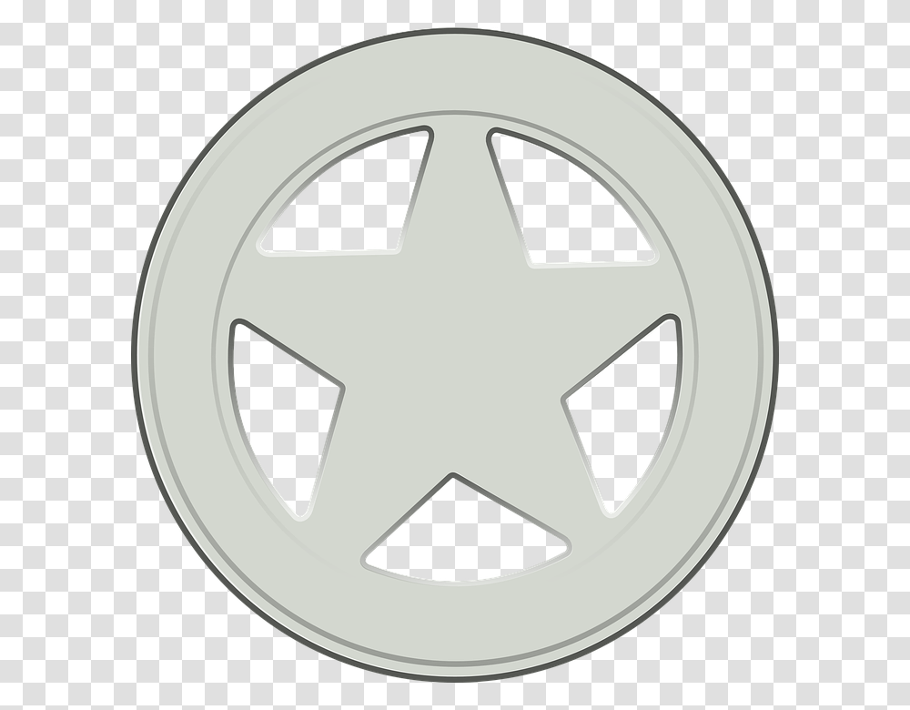 Sheriff Badge Star Silver, Logo, Trademark, Star Symbol Transparent Png