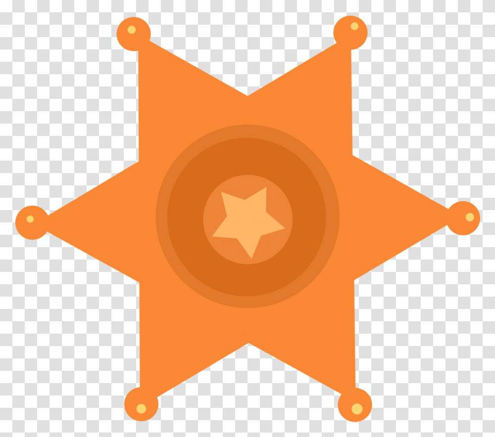 Sheriff Badge Viejo Oeste Animados, Cross, Star Symbol, Logo Transparent Png