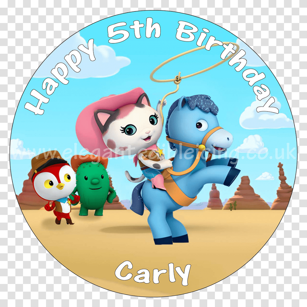 Sheriff Callie Personalised Round Edible Birthday Cake Topper, Disk, Dvd, Label Transparent Png