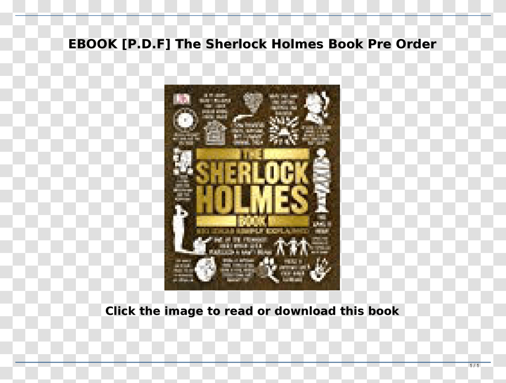 Sherlock Holmes Book Big Ideas Simply Explained, Advertisement, Flyer, Poster, Paper Transparent Png