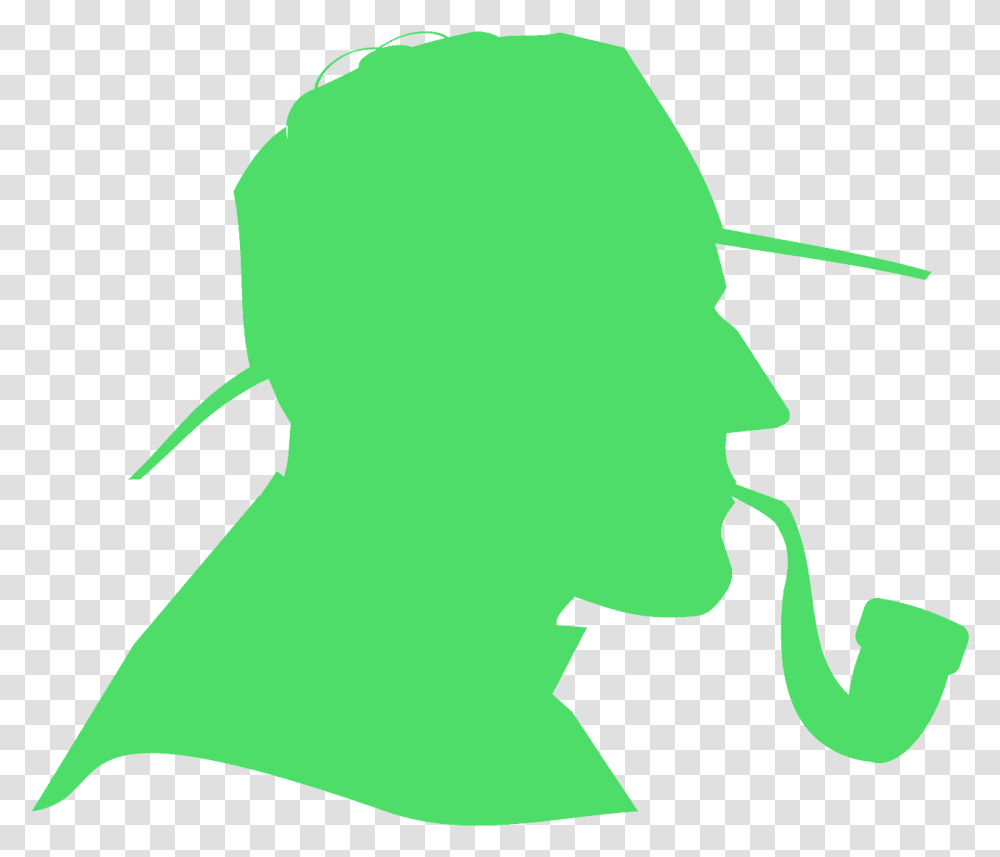 Sherlock Holmes Clip Art Free, Silhouette, Green, Light Transparent Png
