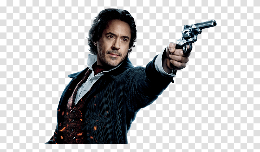 Sherlock Holmes Prev Actor, Handgun, Weapon, Weaponry, Person Transparent Png