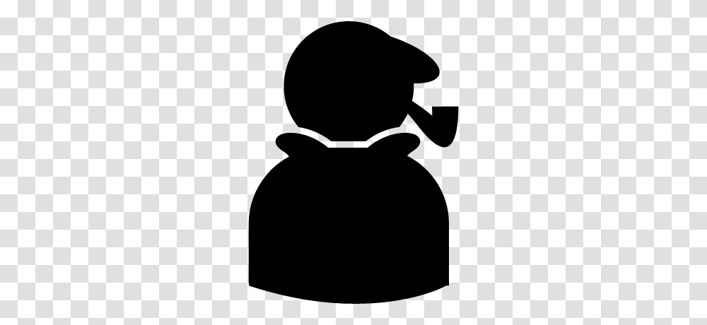 Sherlock Holmes Silhouette With Cigar Pipe Free Vectors Logos, Gray, World Of Warcraft Transparent Png
