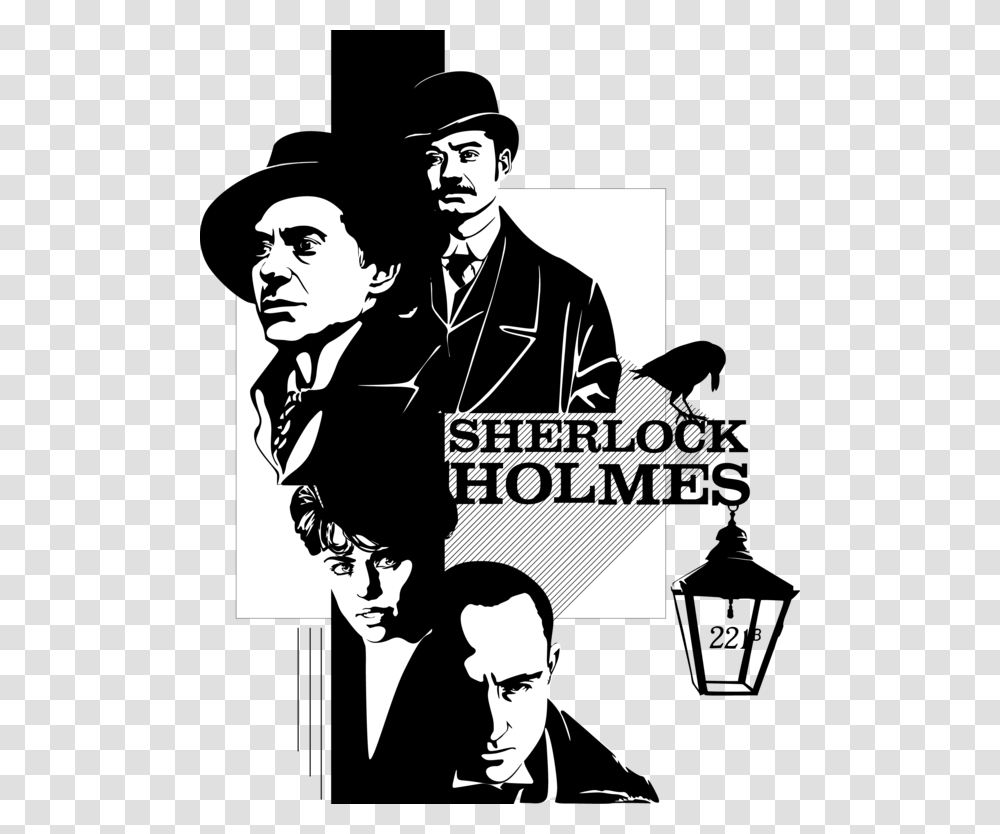 Sherlock Holmes Vector Art, Stencil, Person, Human, Advertisement Transparent Png