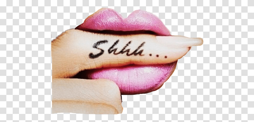 Shh Shhsticker Lips Tattoo Remixit Mystickers Hot Small Tattoos, Teeth, Mouth, Sweets, Food Transparent Png