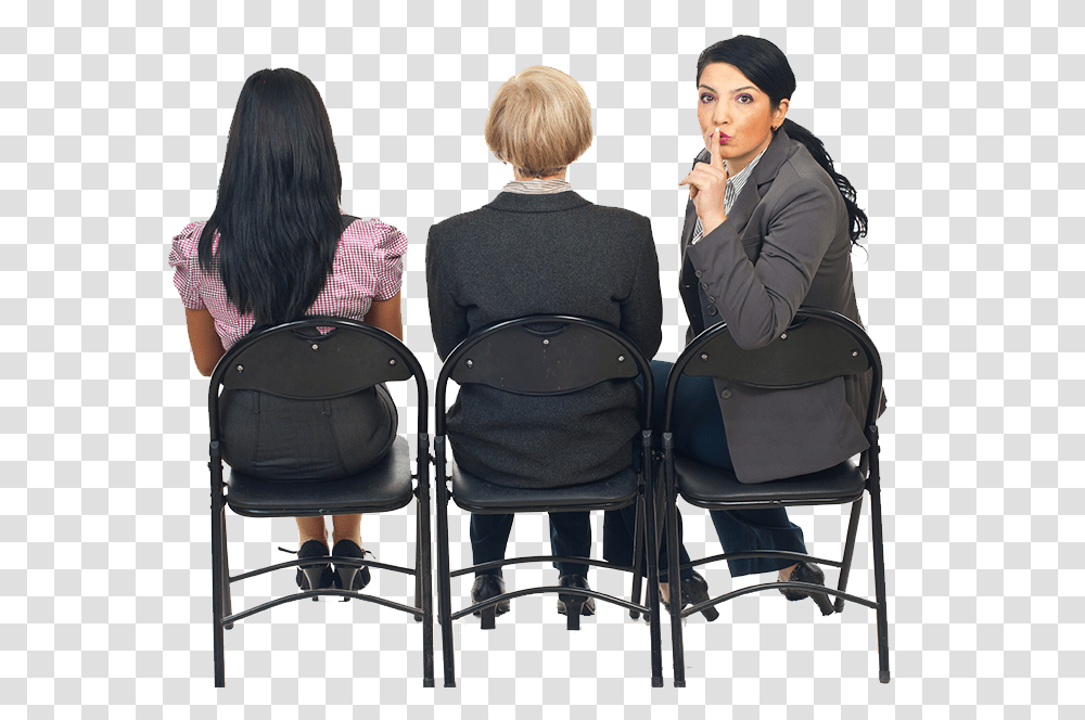 Shhh Clipart Women Sitting In Chairs, Furniture, Person, Dating, Crowd Transparent Png