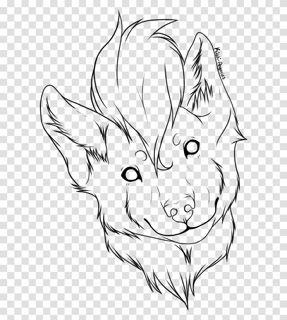 Shhh Lineart Free Free Wolf Head Lineart, Gray Transparent Png