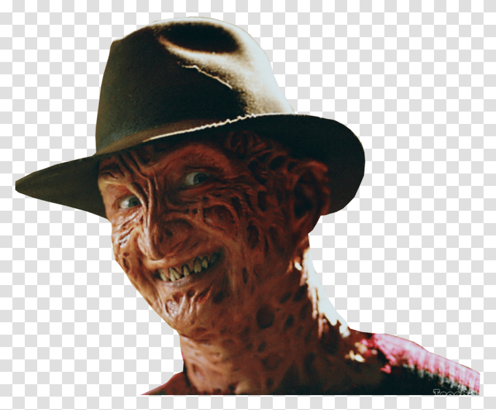 Shia Labeouf Face Freddy Krueger Face, Apparel, Hat, Person Transparent Png