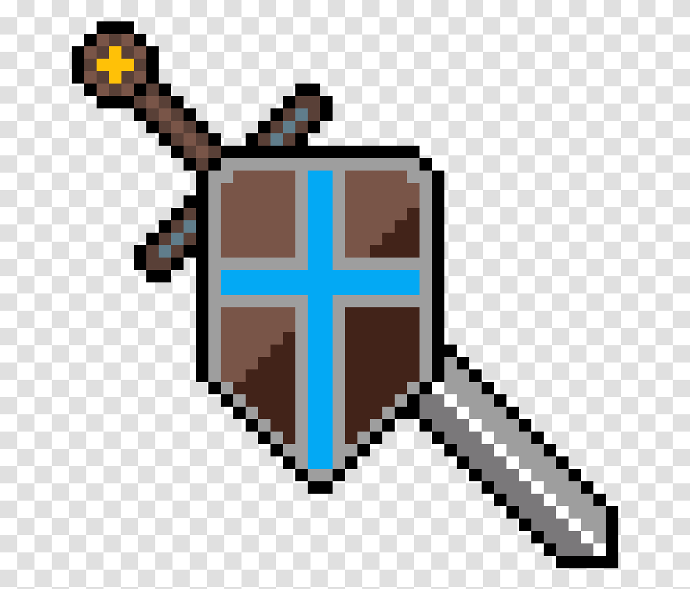 Shield And Sword Pixel Art, Armor, Cross Transparent Png