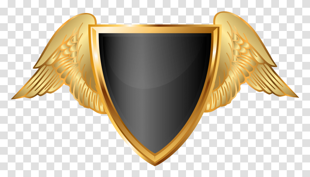 Shield Gold Black Background Logo Shield, Armor, Lamp, Security Transparent Png