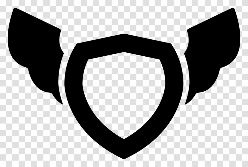 Shield With Wings Icon Free Download, Accessories, Stencil, Goggles Transparent Png