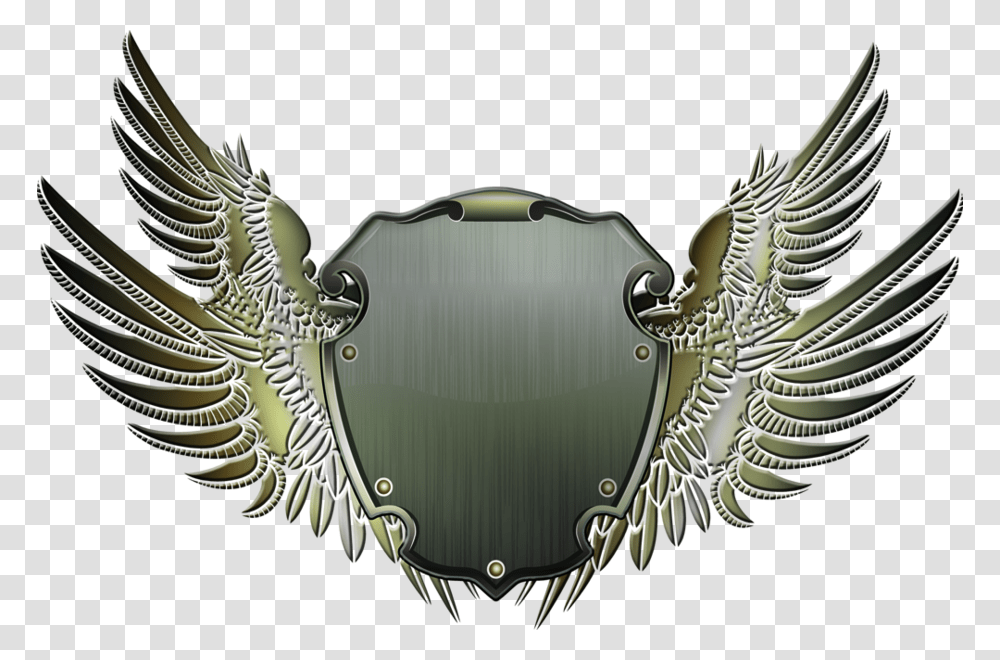 Shield With Wings Shield And Wings, Emblem, Armor Transparent Png