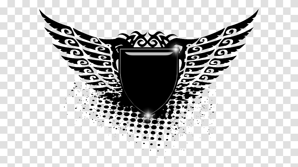 Shield With Wings Wings Vector Free, Emblem, Armor, Stencil Transparent Png
