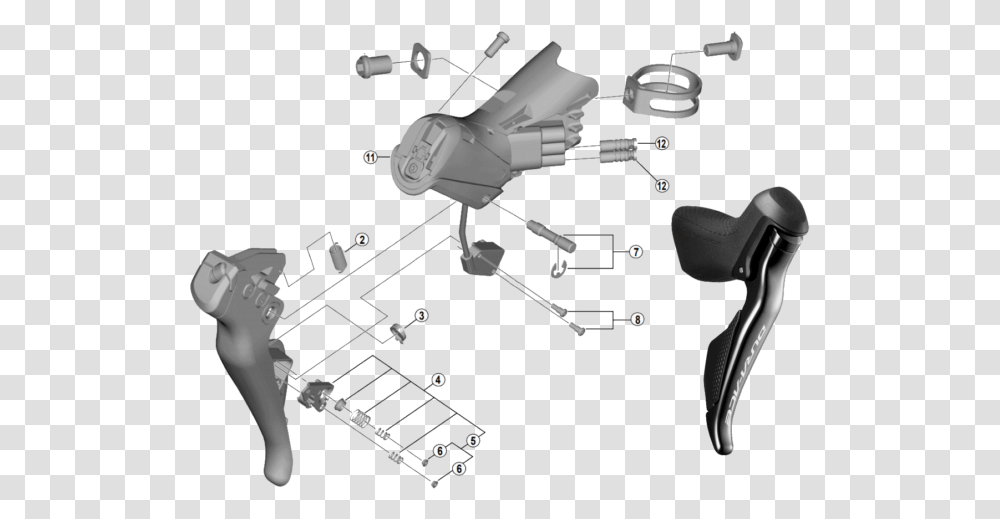 Shifter Exploded View Header Shimano, Robot, Hammer, Tool, Microscope Transparent Png