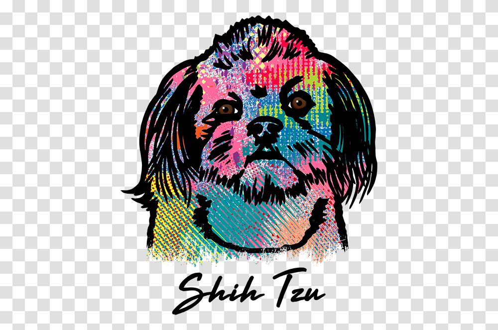 Shih Tzu T Shirt Colorful Abstract Toy Dog, Art, Graphics, Pattern, Bird Transparent Png