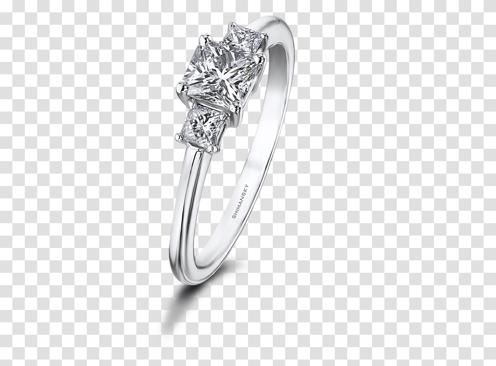 Shimansky My Girl Diamond Claw Set Trilogy Ring Engagement Ring, Platinum, Accessories, Accessory, Jewelry Transparent Png