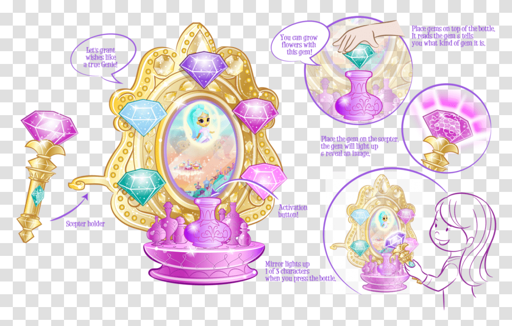 Shimmer Amp Shine Playset Cartoon, Figurine, Toy, Doll, Purple Transparent Png