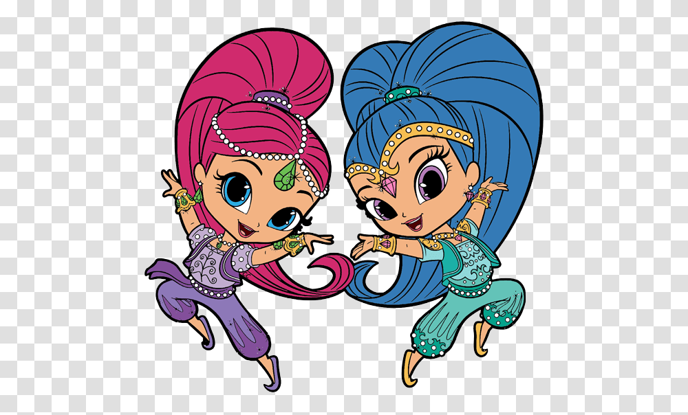 Shimmer And Shine Clipart Cartoon Clip Art, Person, Doodle, Drawing, Crowd Transparent Png