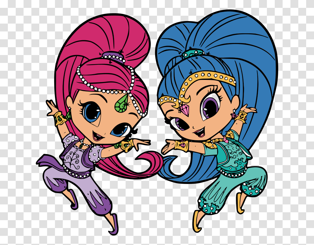 Shimmer And Shine Kartun Clipart Download Shimmer And Shine Pictures To Print, Person, Doodle, Drawing Transparent Png